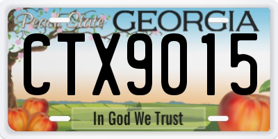 GA license plate CTX9015