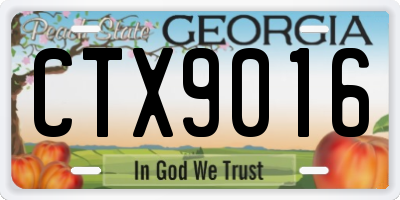 GA license plate CTX9016