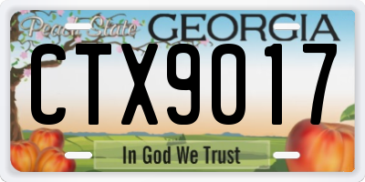 GA license plate CTX9017