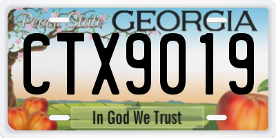 GA license plate CTX9019