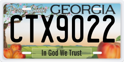 GA license plate CTX9022