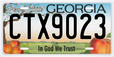 GA license plate CTX9023