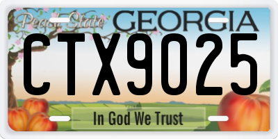 GA license plate CTX9025