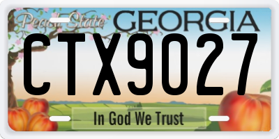 GA license plate CTX9027