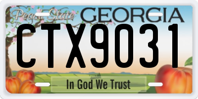 GA license plate CTX9031