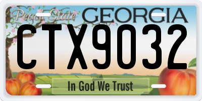 GA license plate CTX9032