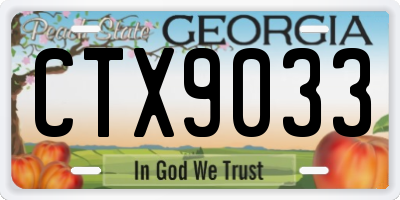 GA license plate CTX9033