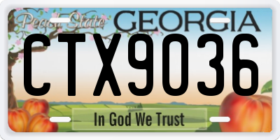 GA license plate CTX9036