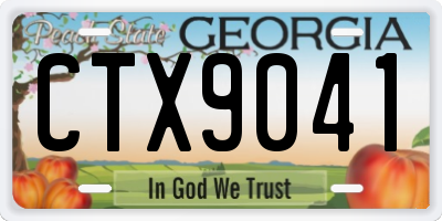 GA license plate CTX9041