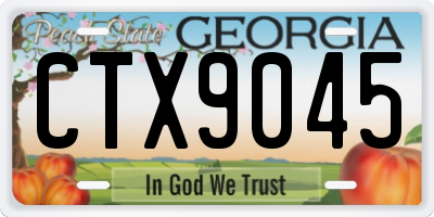 GA license plate CTX9045