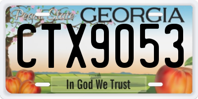 GA license plate CTX9053
