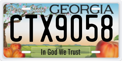 GA license plate CTX9058
