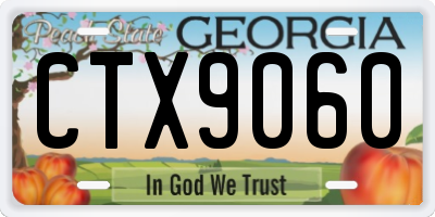 GA license plate CTX9060