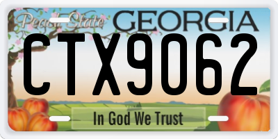 GA license plate CTX9062