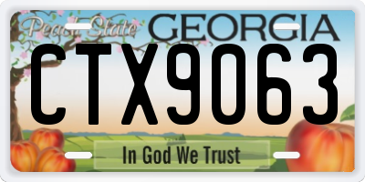GA license plate CTX9063