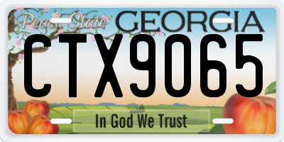 GA license plate CTX9065