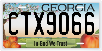 GA license plate CTX9066