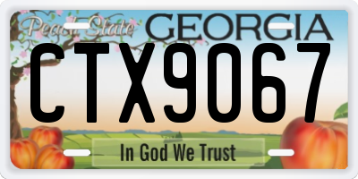 GA license plate CTX9067