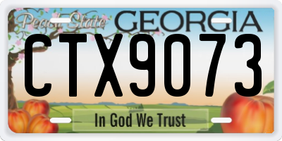 GA license plate CTX9073
