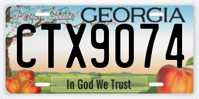 GA license plate CTX9074