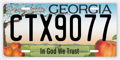 GA license plate CTX9077