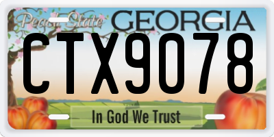 GA license plate CTX9078