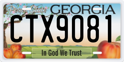 GA license plate CTX9081