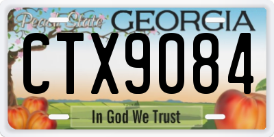 GA license plate CTX9084