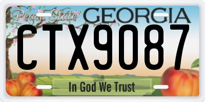 GA license plate CTX9087