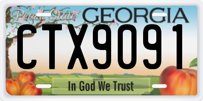 GA license plate CTX9091
