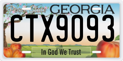 GA license plate CTX9093