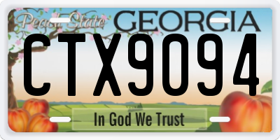 GA license plate CTX9094