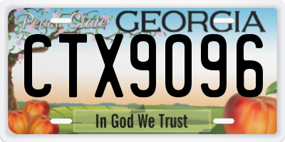 GA license plate CTX9096