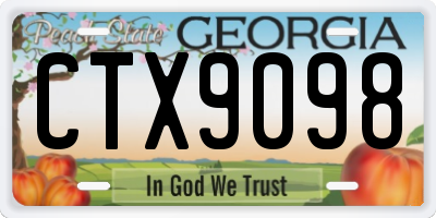 GA license plate CTX9098