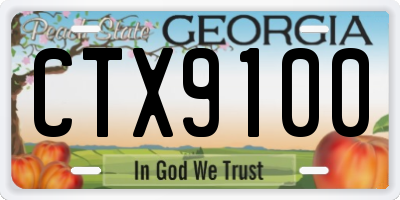 GA license plate CTX9100