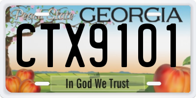 GA license plate CTX9101