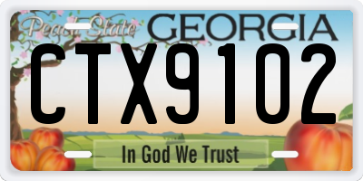 GA license plate CTX9102