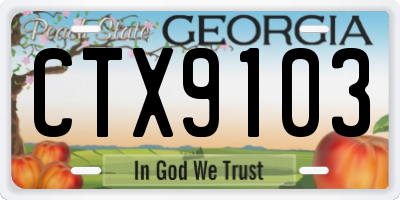 GA license plate CTX9103