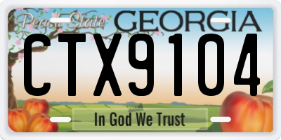 GA license plate CTX9104