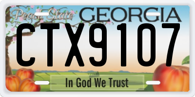 GA license plate CTX9107