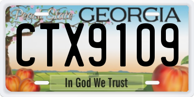 GA license plate CTX9109