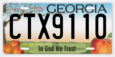 GA license plate CTX9110