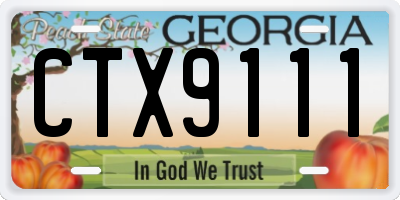 GA license plate CTX9111