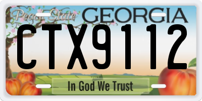 GA license plate CTX9112