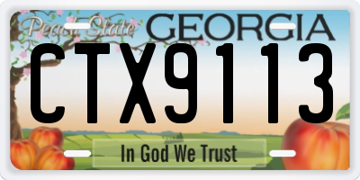 GA license plate CTX9113