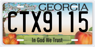 GA license plate CTX9115