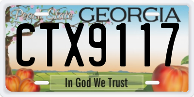 GA license plate CTX9117