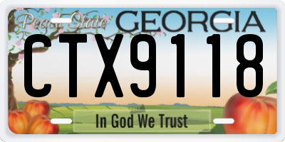 GA license plate CTX9118