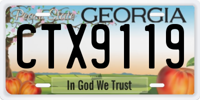 GA license plate CTX9119