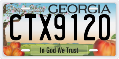 GA license plate CTX9120